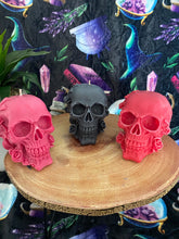 Load image into Gallery viewer, Fresh Sage &amp; Driftwood Rose Skull Candle