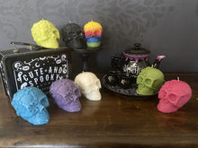 Load image into Gallery viewer, Black Raspberry &amp; Vanilla Day of Dead Skull Candle