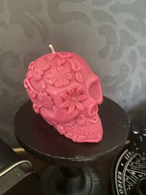 Load image into Gallery viewer, French Lavender Day of Dead Skull Candle