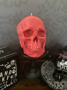 Champagne & Strawberries Giant Anatomical Skull Candle