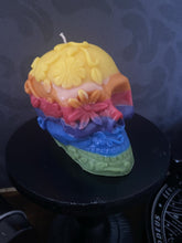 Load image into Gallery viewer, Moon Child Day of Dead Skull Candle