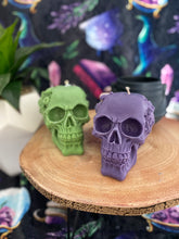 Load image into Gallery viewer, Black Cherry Steam Punk Skull Candle