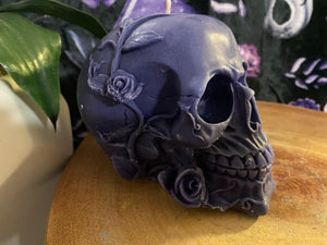 Dragons Blood Rose Skull Candle