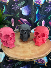 Load image into Gallery viewer, Clove &amp; Sandalwood Rose Skull Candle