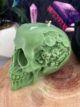 Load image into Gallery viewer, Blue Sage &amp; Seasalt Steam Punk Skull Candle