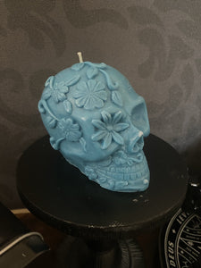 Musk Sticks Day of Dead Skull Candle