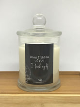 Load image into Gallery viewer, &quot;When I think of you I touch my elf &quot; Candle