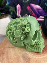 Load image into Gallery viewer, Rose Victorian Steam Punk Skull Candle