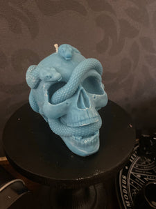 Love Spell Medusa Snake Skull Candle