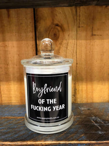 "Boyfriend of the F****** YEAR " Candle