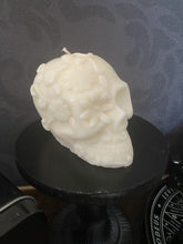 Load image into Gallery viewer, Black Cherry Day of Dead Skull Candle