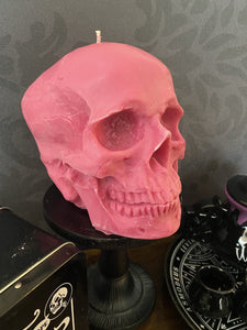 Bubblegum Giant Anatomical Skull Candle