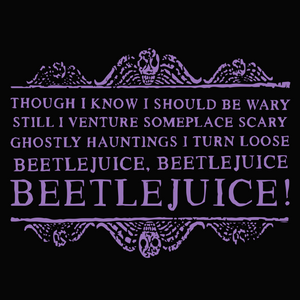 "Beetlejuice" purple text Candle