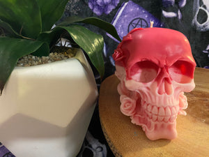 Fresh Coffee Rose Skull Candle