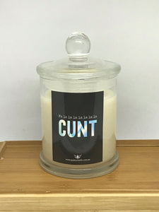 "Fa la la la la la la la la C***" Candle