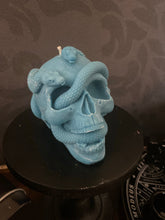 Load image into Gallery viewer, Lemongrass &amp; Sage Medusa Snake Skull Candle