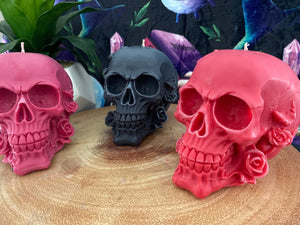 Japanese Honeysuckle Rose Skull Candle