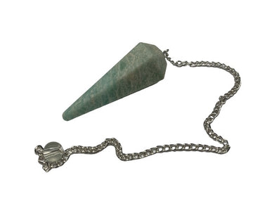 Faceted Stone Pendulum Amazonite with Velvet Pouch