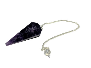 Faceted Stone Pendulum Amethyst with Velvet Pouch