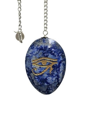 Oval Pendulum Lapis Lazuli with Eye of Horus Engraving