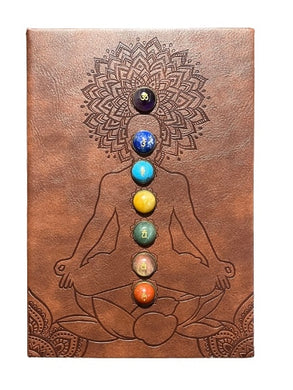 7 Chakra Meditation with Crystals Leather Journal 21X15CM