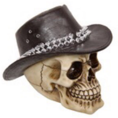 Cowboy Skull with Studded Hat
