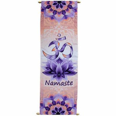 Banner Om Namaste Print on French Crepe 36 x 90cm