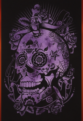 Cotton Tapestry Skull Purple 100 x 75cm