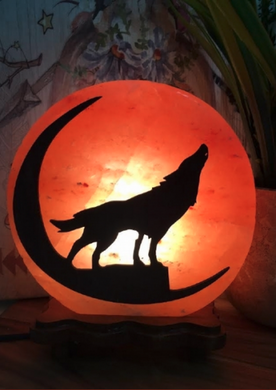 Himalayan Salt Lamp 3D Wolf 3-4kg 19.5cm