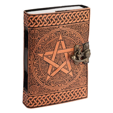 Pentacle Gold Leather Journal 12CMX 18CM