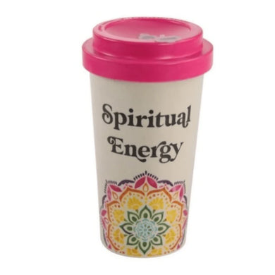 Mandala Spiritual Energy With Sleeve Bamboo Travel Mug