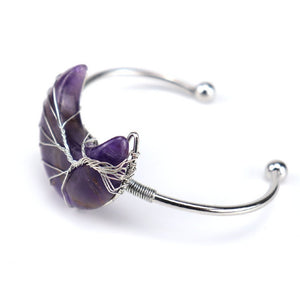 Cuff Bracelet Wire Tree of Life: Moon Amethyst