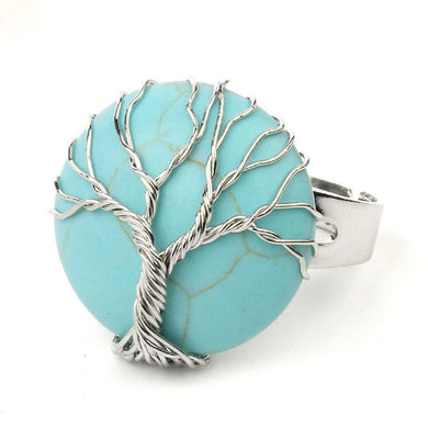 Tree of Life Ring: Blue Howlite