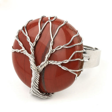 Tree of Life Ring: Red Jasper
