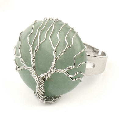 Tree of Life Ring: Green Aventurine