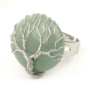 Tree of Life Ring: Green Aventurine