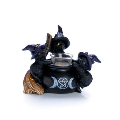 Black Cats Cauldron Tealight Holder